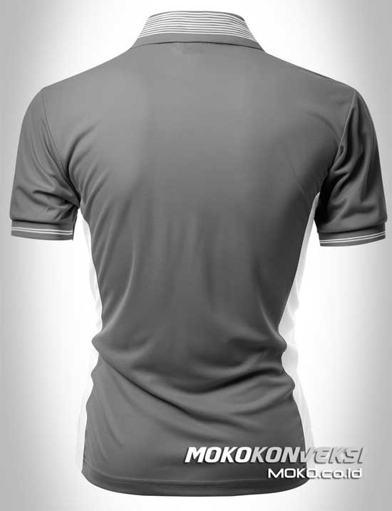 kaos kerah bahan lacoste polo shirt custom warna abu abu moko konveksi